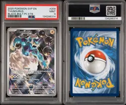 2025 POKEMON SVP BLACK BOLT POKEMON CENTER ETB PROMO #209 THUNDURUS PSA 9 - Image 3