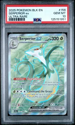 2025 POKEMON BLK EN-BLACK BOLT ULTRA RARE #156 SERPERIOR EX PSA 10 - Image 1