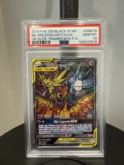2019 Pokemon Sun & Moon Black Star Moltres & Zapdos & Articuno GX Promo PSA 10 - Image 1