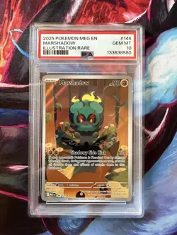 2025 POKEMON MEG EN-MEGA EVOLUTION ILLUSTRATION RARE #146 MARSHADOW PSA 10 - Image 1