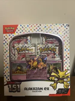 Pokemon TCG Scarlet and Violet - 151 Alakazam ex Collection Box - 4 Packs 820650855269 - Image 1