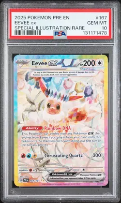 2025 POKEMON PRE EN-PRISMATIC EVOLUTIONS #167 EEVEE EX PSA 10 - Image 1