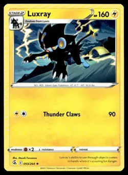 Luxray SWSH08: Fusion Strike 093/264 MP Pokemon TCG | Buy 10 Get 10 Free - Image 1