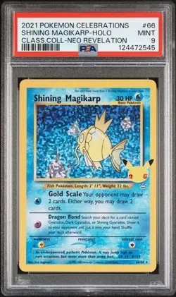 2021 POKEMON CELEBRATIONS SHINING MAGIKARP-HOLO CLASS.COLL-NEO REVELATION PSA9 - Image 1