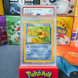 PSA 9 MINT 1999 Pokemon Game 1st Edition Fossil Psyduck 53 - Image 1