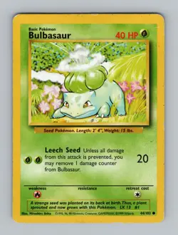 Bulbasaur - Base Set Unlimited 44/102 - Moderate Play - Pokemon TCG - Image 1