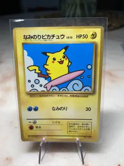 Pokemon Promo Japanese - Surfing Pikachu CoroCoro 1997 - Vintage Pokemon Card - Image 1