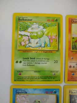 Pokemon Base Set Starters - Bulbasaur Charmander Squirtle Pikachu - Exact Cards! - Image 2
