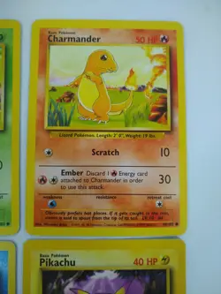 Pokemon Base Set Starters - Bulbasaur Charmander Squirtle Pikachu - Exact Cards! - Image 3