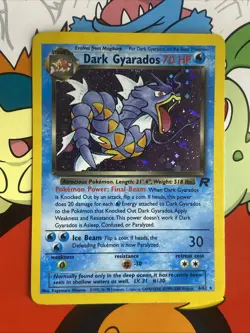 Dark Gyarados Holo Rare Unlimited - Team Rocket 8/82 - Vintage Pokemon Card LP - Image 1