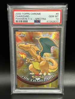 CHARIZARD Pokemon Card - 2000 Topps Chrome - #6 - Pokemon T.V. Spectra - PSA 10 - Image 1