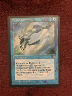 Mystic Remora Ice Age Regular NM Off-centered Magic The Gathering MTG Card 1995 - Image 1