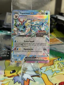 Vaporeon ex 23/131 Stamped Promo Prismatic Evolutions Pokemon Card SEALED - Image 1
