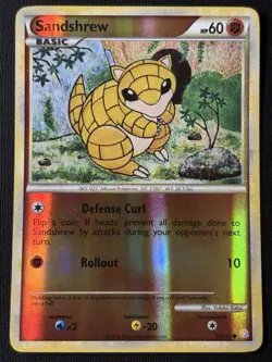 Pokemon Sandshrew 79/123 Heartgold & Soulsilver Reverse Holo TCG Card (LP) - Image 1