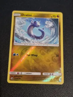 REVERSE HOLO Pokemon Sun Moon Dragon Majesty Card Dratini 35/70 - Image 1