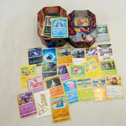 Pokemon Lot: 2 Tins Filled W/ Cards - Image 1