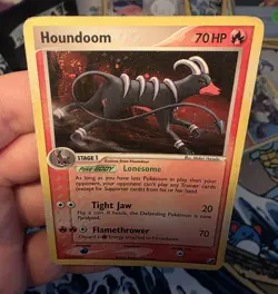 Pokemon Cards: EX Unseen Forces Rare Holo: Houndoom 7/115 HP Swirl 🌀 - Image 1