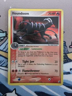 Pokemon Cards: EX Unseen Forces Rare Holo: Houndoom 7/115 HP Swirl 🌀 - Image 2