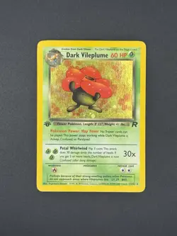 Pokemon Dark Vileplume Holo Rare Card 13/82 First Editon Swirl - Image 3