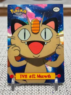 1999 Topps Pokemon #TV11 Meowth (TV Animation Edition Puzzle Card) LP - Image 1