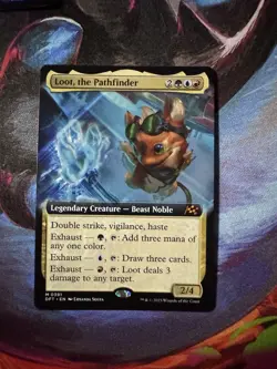 Loot, the Pathfinder EXTENDED ART Aetherdrift Magic MTG NM - Image 1