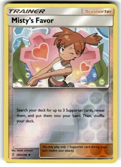 Misty's Favor 202/236 SM - Unified Minds Uncommon Reverse Holo Pokemon TCG NM - Image 1