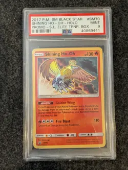2017 Pokemon Sm Black Star Promo #SM70 Shining Ho-Oh-Holo ETB Promo PSA 9 - Image 1