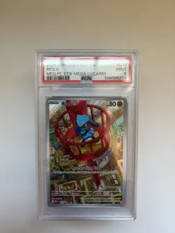 Pokemon - Mega Evolution - Riolu - Pokemon Center Stamp - PSA 9 Mint - Image 1