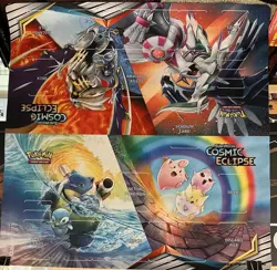 Pokemon COSMIC ECLIPSE Double Playmat 2-player Ultra Pro Arceus Blastoise New - Image 2