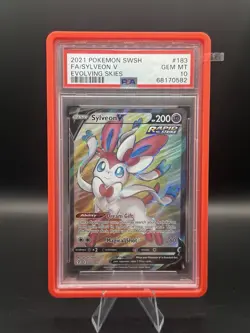 2021 POKEMON SWORD & SHIELD EVOLVING SKIES #183 FULL ART/SYLVEON V PSA 10 - Image 1