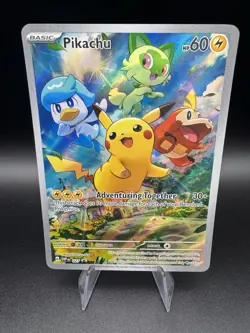 Pokemon TCG Pikachu SVP 027 Scarlet & Violet Full Art Holofoil Near Mint - Image 1
