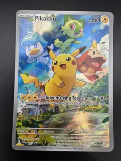 Pokemon TCG Pikachu SVP 027 Scarlet & Violet Full Art Holofoil Near Mint - Image 3