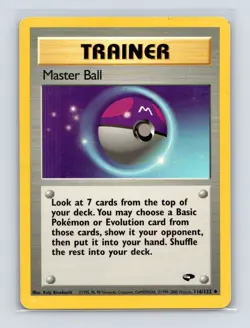 Pokemon TCG Master Ball 116/132 Gym Challenge Unlimited MP - Image 1