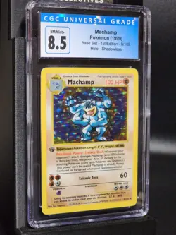 MACHAMP Holo Shadowless #8 Pokemon 1999 TCG Base Set 1st Edition CGC 8.5 - Image 1