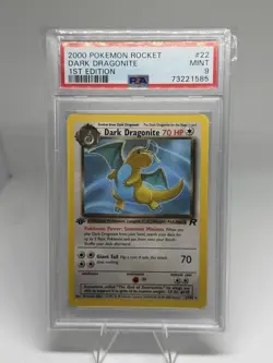 Pokemon Dark Dragonite TCG 1st Edition Non-Holo PSA 9 - Image 1