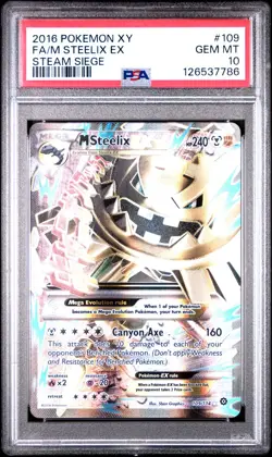 Pokemon M Steelix EX Full Art 109/114 XY Steam Siege #109 GEM MINT PSA 10 - Image 1