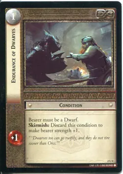 Lord Of The Rings CCG Card MoM 2.U4 Endurance of Dwarves - Image 1