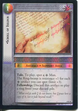 Lord Of The Rings CCG Reflections Foil Card 9R36 Scroll Of Isildur - Image 1