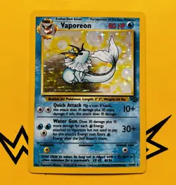 Vaporeon Holo Rare Card 12/64 Jungle Vintage 1999 Great Condition Pokemon TCG - Image 2