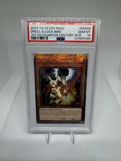 Droll & Lock Bird RA02-EN006 Yu-Gi-Oh TCG Quarter Century Secret Rare Card PSA10 - Image 1