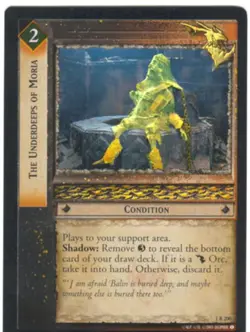 Lord Of The Rings CCG FotR Foil Card 1.R200 The Underdeeps Of Moria - Image 1
