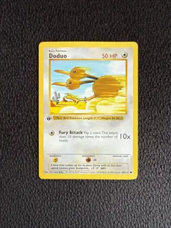 Doduo 48/102 1st Edition Shadowless Pokemon Card Base Set WOTC Common LP - Image 1