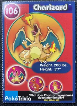 Charizard #06 Burger King PokeTrivia Card Pokemon TCG MP/DMG - Image 1