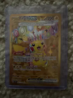 Pokemon Pikachu TCG EX Surging Sparks Holo Hyper Rare Gold Card 247/191 English - Image 1