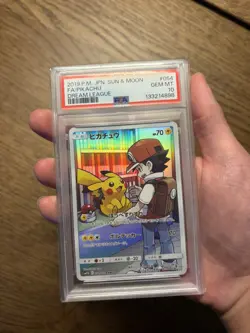 PSA 10 Pikachu 054/049 Full Art SM11B Dream League Japanese Pokemon Card MINT - Image 1