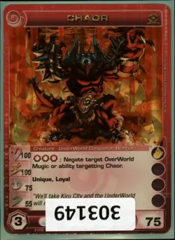 (303149) CHAOR 100/100/75/55/75 (2 Max Stats) Ultra Rare Foil Chaotic Card - Image 1