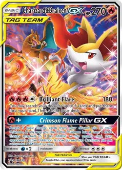 Charizard & Braixen GX Tag Team - 2019 Pokemon Black Star Promo Holo Card - Image 1