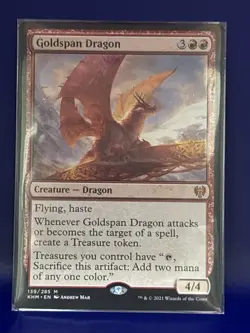 MTG Goldspan Dragon Kaldheim Regular NM - Image 1