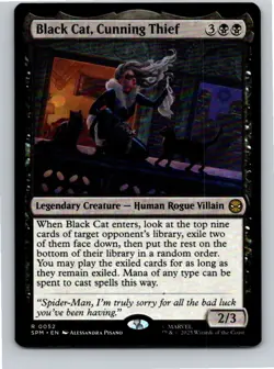 Magic the Gathering Black Cat, Cunning Thief Marvel's Spider-Man MTG - Image 1
