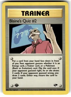 Pokemon TCG Gym Challenge (1st Edition) #111/132 Blaine's Quiz #2 LP+ - Image 1